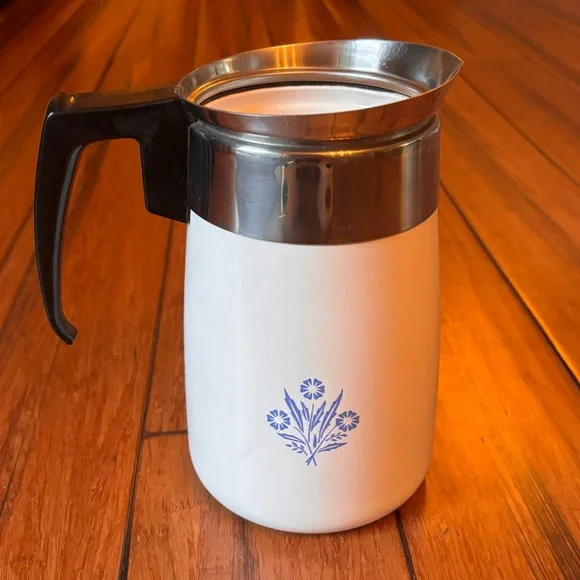 Vintage Corning Ware Blue Cornflower 6 Cup Porcelain Pot Carafe No Lid Replace - Picture 4 of 7